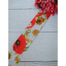 Лента репсовая с рисунком 25мм, цена за 1 м